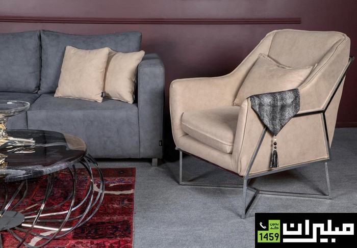 بهترین و جدیدترین مدل کاناپه مدرن مبلیران با پایه‌های استیل